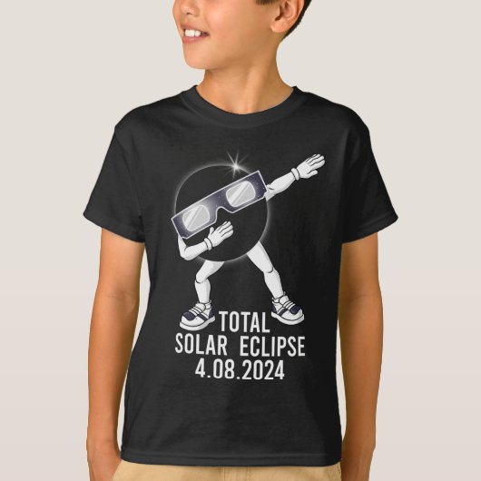 Dabbing Total Solar Eclipse 04.08.2024 Fun Dab Boy T-Shirt (Vorderseite)