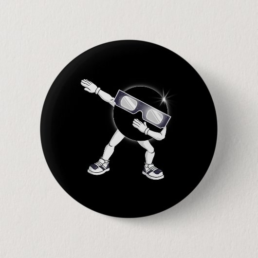 Dabbing Total Solar Eclipse 2024 Totality Dab Kids Button (Vorderseite)