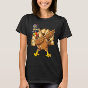 Dabbing Truthahn Erntedankfest Pilger Jungen Mädch T-Shirt