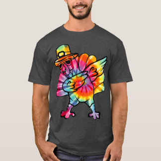 Dabbing Türkei gefärbte Krawatte Erntedank Tag Ges T-Shirt