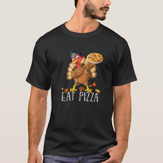 Dabbing Turkey Eat Pizza Adult Vegan Kids Thanksg T-Shirt (Vorderseite)