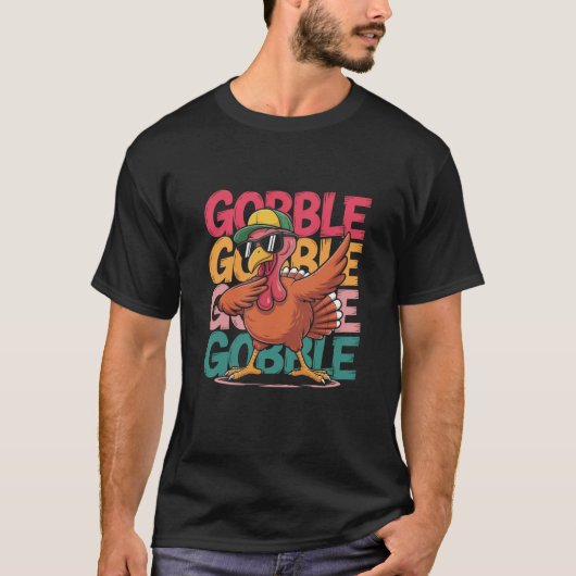 Dabbing Turkey Gobble Erntedank Swea T-Shirt (Vorderseite)