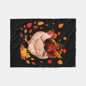 Dabbing Turkey On Chicken Thanksgiving Autumn Lgri Fleecedecke (Vorderseite (Horizontal))