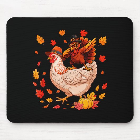 Dabbing Turkey On Chicken Thanksgiving Autumn Lgri Mousepad (Vorne)