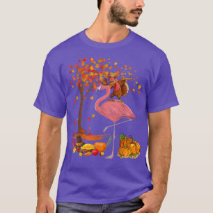 Dabbing Turkey Riding Flamingo Erntedank Fall T T-Shirt