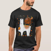 Dabbing Turkey Riding Llama Erntedank Llama Lov T-Shirt (Vorderseite)