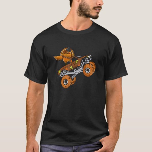 Dabbing Turkey Riding Monster Truck Erntedank B T-Shirt (Vorderseite)