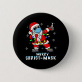 Dabbing Turkey T Rex Pilgrim Erntedank Boys Kid Button (Vorderseite)