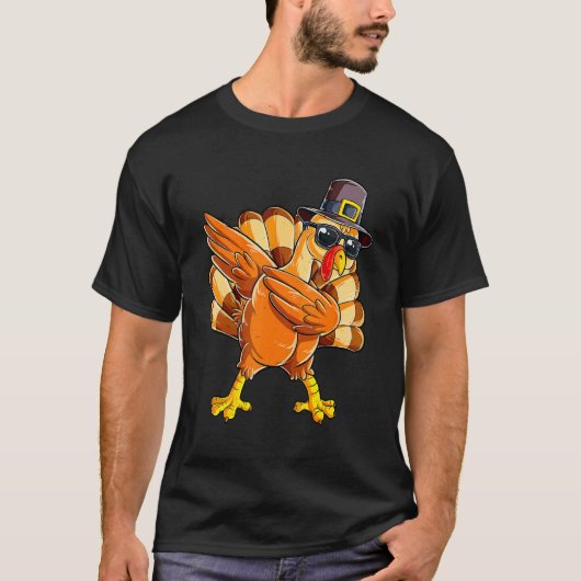 Dabbing Turkey Thanksgiving Day Family Dinner Part T-Shirt (Vorderseite)