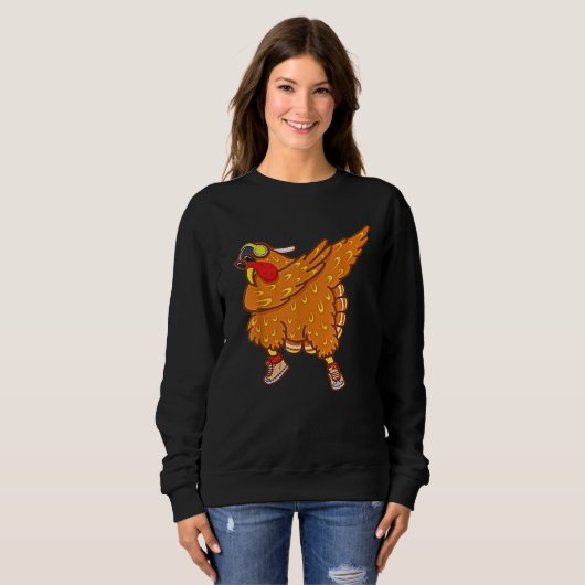 Dabbing Turkey Thanksgiving Day Pilgrim Boys Girls Sweatshirt (Vorne ganz)