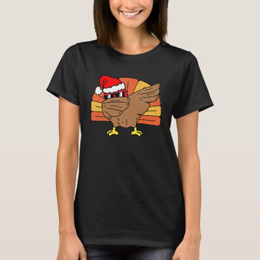 Dabbing Turkey Thanksgiving Holiday Pilgrim  Chris T-Shirt (Vorderseite)