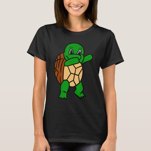 Dabbing Turtle Dab Dance Funny Tortoise Reptil Pu T-Shirt (Vorderseite)