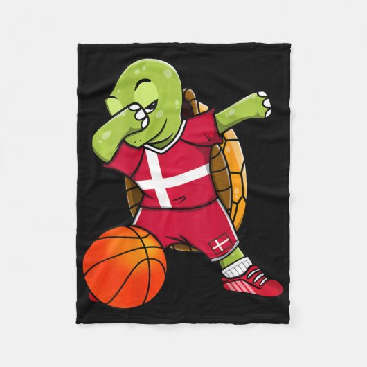 Dabbing Turtle Dänemark Jersey Dänische Sketll Lie Fleecedecke (Vorderseite)