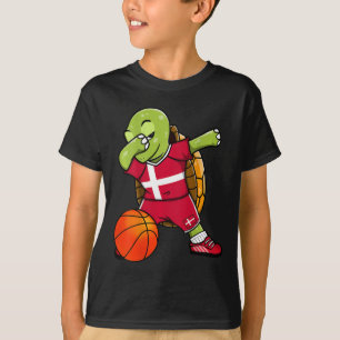 Dabbing Turtle Denmark Jersey Dänische Skelett Lie T-Shirt
