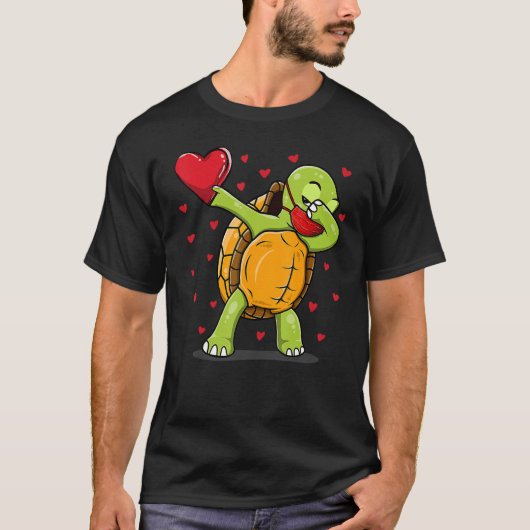 Dabbing Turtle Face Mask Dab Dance Valentine T-Shirt (Vorderseite)