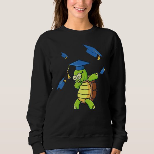 Dabbing Turtle Graduation Student Graduated Sweatshirt (Vorderseite)