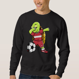 Dabbing Turtle Latvia Soccer Fans Jersey Lettisch Sweatshirt
