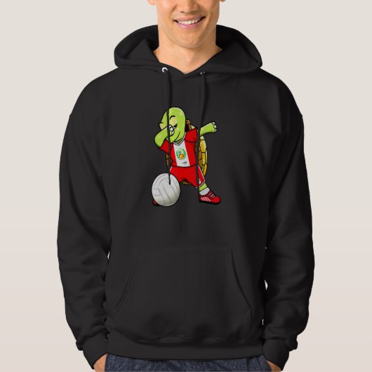 Dabbing Turtle Peru Volleyball Fans Jersey Peruvia Hoodie (Vorderseite)