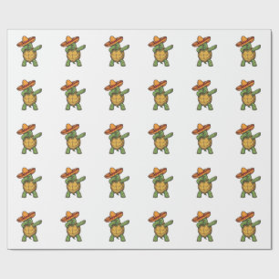 Dabbing Turtle Sombrero Vintage Vector Design_1 Geschenkpapier