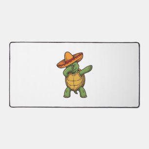 Dabbing Turtle Sombrero Vintage Vector Design_1 Schreibtischunterlage
