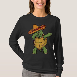 Dabbing Turtle Sombrero Vintage Vector Design_1 T-Shirt
