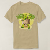 Dabbing Turtle Tancing Schildkröte Reptilienstrand T-Shirt (Design vorne)