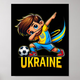 Dabbing Ukraina Kinder-Fußballtrikot mit der Ukrai Poster
