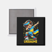Dabbing Ukraina Kinder-Fußballtrikot mit Uk Magnet (Vorderseite/Rückseite)