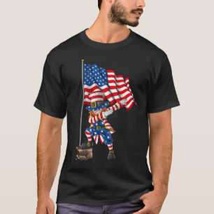 Dabbing Uncle Sam 4. Juli American Flag T-Shirt