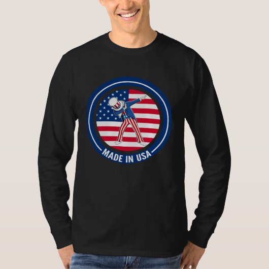 Dabbing Uncle Sam 4th of July Kids Boys Men T-Shirt (Vorderseite)