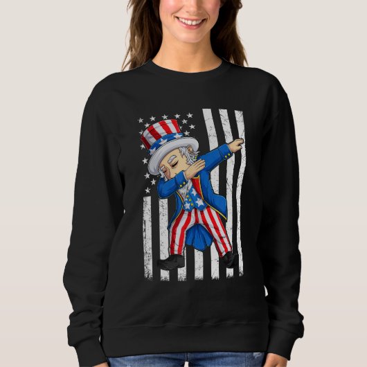 Dabbing Uncle Sam  4th of July Men Kids Boys Sweatshirt (Vorderseite)