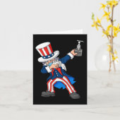 Dabbing Uncle Sam in einer Maske 4. Juli Dab Fun B Karte (Gelbe Blume)