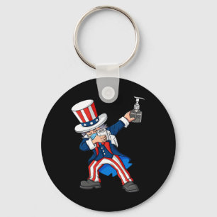 Dabbing Uncle Sam in einer Maske 4. Juli Dab Fun B Schlüsselanhänger