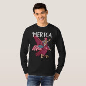 Dabbing Uncle Sam Riding Eagle Merica 4. Juli T-Shirt (Vorne ganz)
