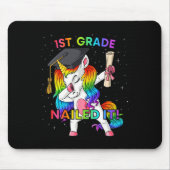 Dabbing Unicorn 1st Grade Nails It Abschluss Gir Mousepad (Vorne)