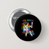 Dabbing Unicorn 3rd Grade Nails It Abschluss Gir Button (Vorne & Hinten)