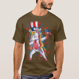 Dabbing Unicorn 4. Juli Girls comunale Casa Berno T-Shirt