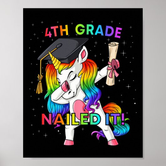Dabbing Unicorn 4. Juli Girls Kind Teens Ameri Poster (Vorne)