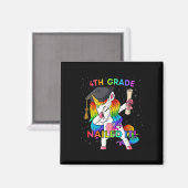 Dabbing Unicorn 4. Klasse Nails It Abschluss Gir Magnet (Vorderseite/Rückseite)