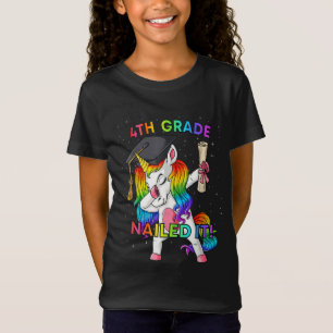 Dabbing Unicorn 4. Klasse Nails It Abschluss T-Shirt