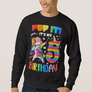 Dabbing Unicorn 5 Jahre alt 5. Geburtstag Pop Es i Sweatshirt