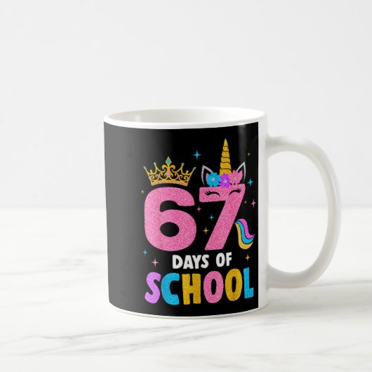 Dabbing Unicorn 67 Days Of School Teachers Kids Bo Kaffeetasse (Rechts)
