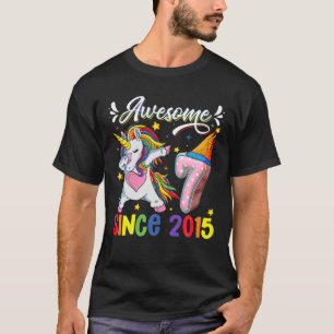 Dabbing Unicorn 7. Geburtstag Phantastisch 2015 7  T-Shirt