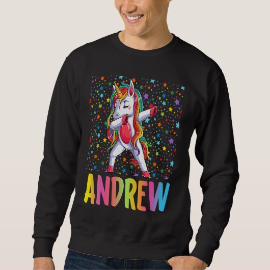 Dabbing Unicorn Andrew Sweatshirt (Vorderseite)