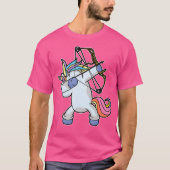 Dabbing Unicorn Archer Bogenschießen Arrow T-Shirt (Vorderseite)
