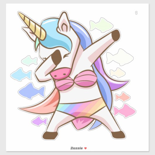 Dabbing Unicorn-Aufkleber Aufkleber (Blatt)