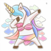 Dabbing Unicorn-Aufkleber Aufkleber (Vorderseite)