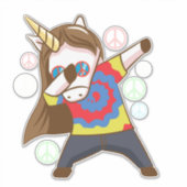 Dabbing Unicorn-Aufkleber Aufkleber (Vorderseite)