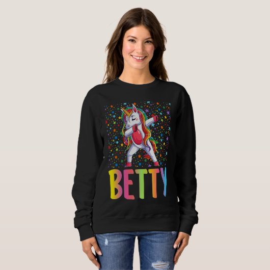 Dabbing Unicorn Betty Sweatshirt (Vorne ganz)