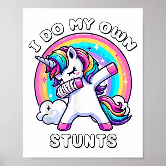 Dabbing Unicorn Broken Arm Cast Injury Dab Dance R Poster (Vorne)